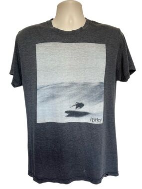 Hurley Surfer Tee Gray Grunge Beater FLAWS Sz M